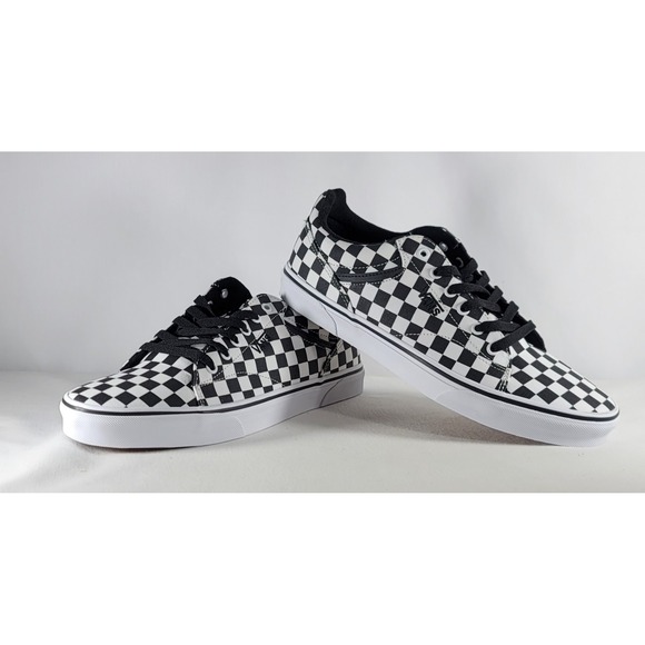 Vans Seldan Checkerboard Skate Shoes Canvas Black White Mens Sz 11.5 VN000CT3BA2